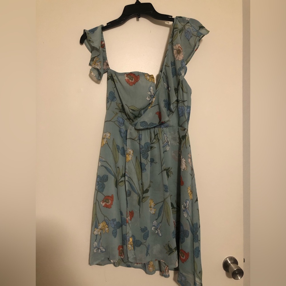 ASTR The Label Floral One shoulder Dress